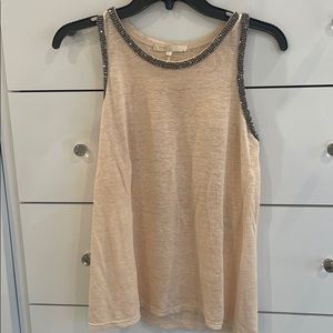 Maje beaded linen tank top